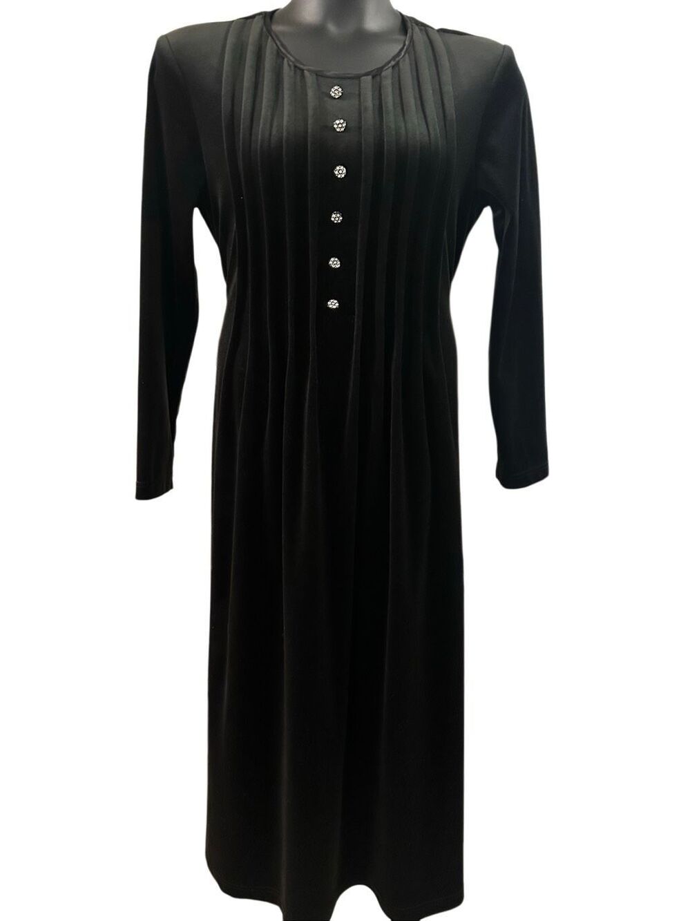 Vintage Chiasso Women's Velvet Pleated  Maxi Dress Black Size 12